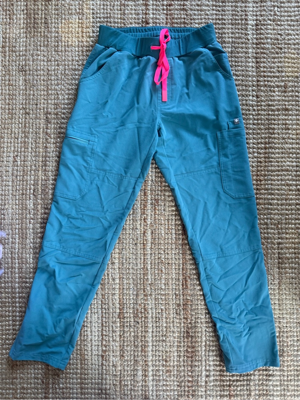 FIGS Technical Collection Scrub Pants XXS/P teal side ankle zips